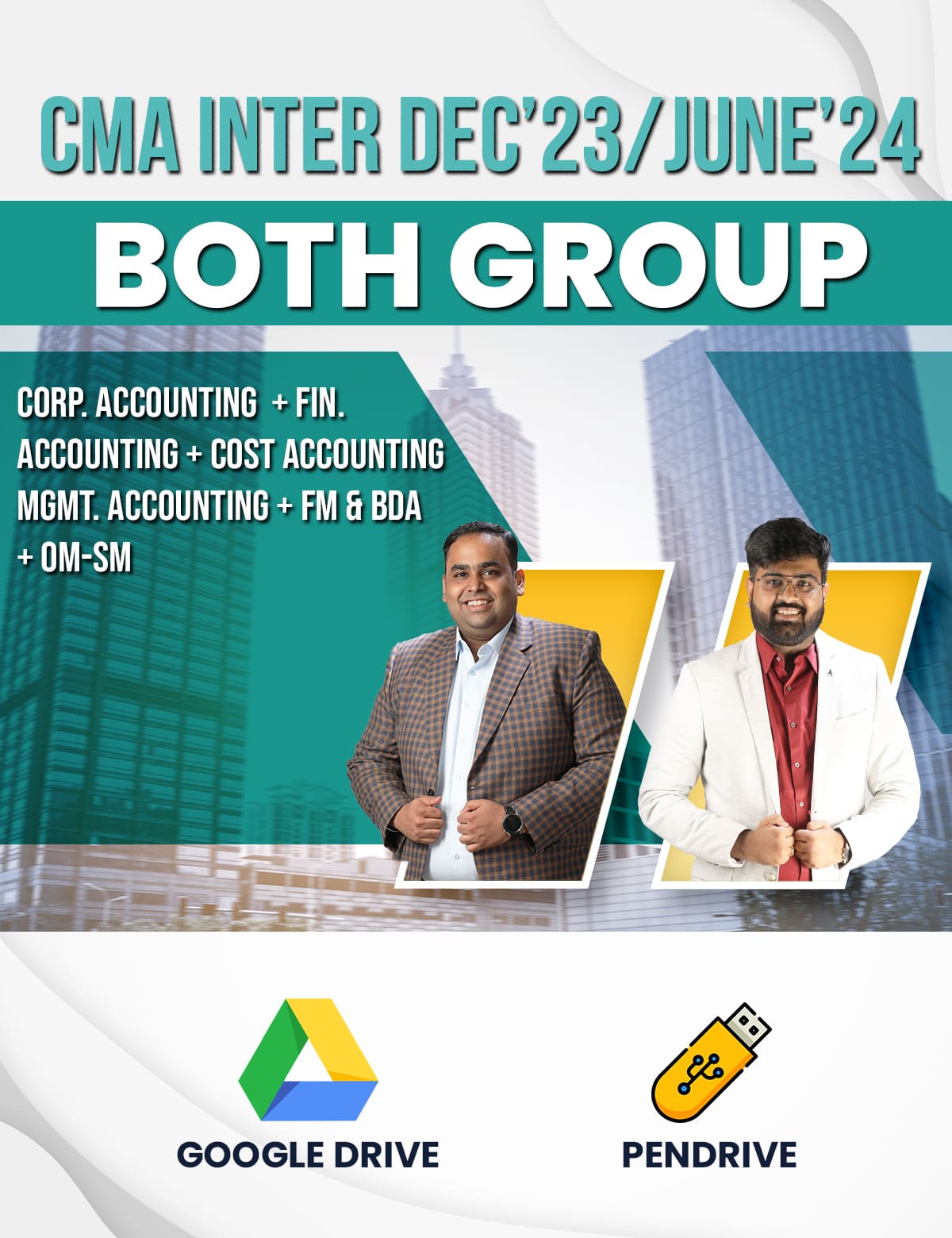 CMA Inter Accounts (Both Group) + Costing + Management Accounting + FM & BDA + OM-SM  Recorded Batch Dec'23/June'24